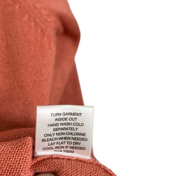 New York & Company Ruffle Neck Button Detail Long Sleeve Sweater Rust Size XL - Picture 9 of 10